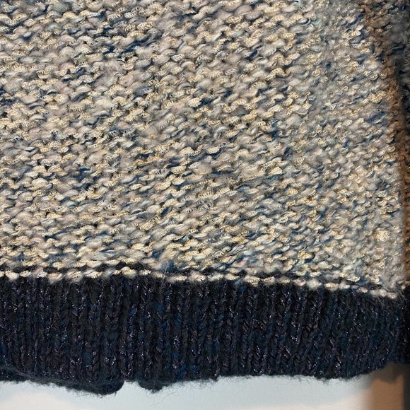 American Eagle Metallic Wool Sweater Zipper Cardigan Jacket Knit Navy White M - Picture 9 of 10